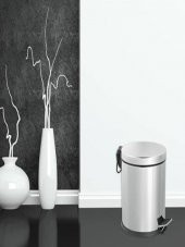 BySevil Elegent 3 Litre Siyah Paslanmaz Çelik Pedallı Çöp Kovası / Tuvalet Mutfak Banyo Ofis Balkon - 1