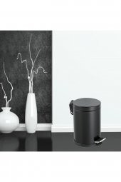BySevil Elegant 3 Litre  Siyah / Kırmızı Pedallı Çöp Kovası / Tuvalet Mutfak Banyo Ofis Balkon - 2
