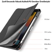 Polham Apple iPad 10.2 2022 Kalem Bölmeli Mıknatıslı Standlı Tablet Kılıfı,Kamera Korumalı Uyku Modlu - 9
