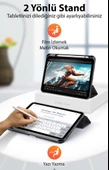 Polham Apple iPad 10.2 2022 Kalem Bölmeli Mıknatıslı Standlı Tablet Kılıfı,Kamera Korumalı Uyku Modlu - 3