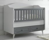 Belis Siena 2 Çekmeceli 70x130 Beşik Gri Beyaz - 1