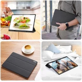 Polham Samsung Galaxy Tab A8 2021 10.5 (X200-X205) Standlı Tablet Kılıfı, Kalem Yerli, Katlanabilir - 10