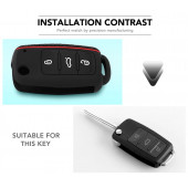 VOLKSWAGEN POLO GOLF PASSAT CC JETTA SCİROCCO CADDY SEAT IBIZA SİLİKON ANAHTAR KILIF(SİYAH-KIRMIZI) thumbnail 5