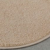 Yuvarlak Banyo Paspası Bej Renk 55 cm Kaydırmaz Pamuk Paspas Tekli - 2