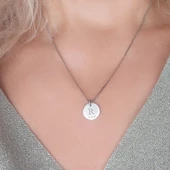 Vaoov 925 Ayar Gümüş Harfli Plaka Küp Zincir Kolye thumbnail 5