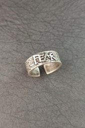 Fear (Korkma) Johnny Depp Yüzüğü Şekilli Unisex Yüzük Gümüş Kaplama Ayarlanabilir El Yapımı Yüzük - 1
