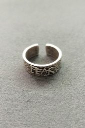 Fear (Korkma) Johnny Depp Yüzüğü Şekilli Unisex Yüzük Gümüş Kaplama Ayarlanabilir El Yapımı Yüzük - 3