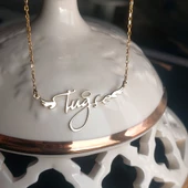 Vaoov 925 Ayar Gümüş El Yazısı İsimli Melek Kolye thumbnail 6