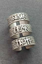 Never Fear Truth Johnny Depp Yüzüğü Erkek Yüzük Seti Gümüş Kaplama Ayarlanabilir El Yapımı Yüzük - 1