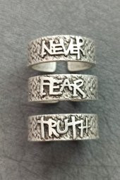 Never Fear Truth Johnny Depp Yüzüğü Erkek Yüzük Seti Gümüş Kaplama Ayarlanabilir El Yapımı Yüzük - 2