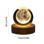Işıklı Satürn Gezegen Cam Küresi - 4