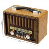 NOSTALJİK RADYO BLUETOOTH HOPARLÖR FM RADİO SD KART USB GİRİŞLİ ŞARJLI SPEAKER - 2