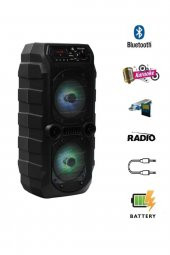 Outdoor Parti Hoparlörü Bluetooth Hoparlör 4 Inç × 2 Kablosuz Speaker Ses Bombası Radyo-usb-tf Giriş - 2