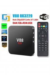 4k Ultra Hd Android Tv Box V88 Ram:1gb Rom:8gb Android 7.1 Rk3229 V88 - 4