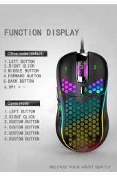 Rgb Led Işıklı Oyuncu Mouse Gaming 800-2400 Dpi 0 Oyun Mouse Mat Siyah - 3