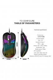 Rgb Led Işıklı Oyuncu Mouse Gaming 800-2400 Dpi 0 Oyun Mouse Mat Siyah - 4