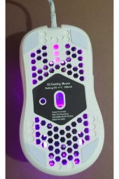 Rgb Led Işıklı Oyuncu Mouse Gaming 800-2400 Dpi 0 Oyun Mouse Mat Beyaz - 3