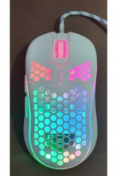 Rgb Led Işıklı Oyuncu Mouse Gaming 800-2400 Dpi 0 Oyun Mouse Mat Beyaz - 4