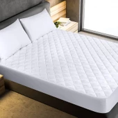 Limon Soft Kapitone Fitted Full Kenar Su Sıvı Geçirmez Yatak Koruyucu Alez Çarşaf Beyaz  120x200 - 2