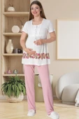 Mecit 5800 Bayan Hamile Lohusa Bloom Pembe Sabahlık Pijama Takımı - 3