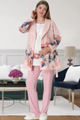 Mecit 5800 Bayan Hamile Lohusa Bloom Pembe Sabahlık Pijama Takımı - 1