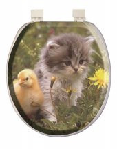 Softy Jumbo Desenli Yumuşak Klozet Kapağı Beyaz - 1