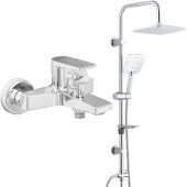 ECA Dalia Banyo Bataryası+T-MAY Banyo Çamlıca Kare Tepe Duş Takımı Seti Paslanmaz Krom - 1