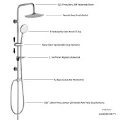 ECA İcon Banyo Bataryası+T-MAY Banyo Bostan Oval Tepe Duş Takımı Seti Paslanmaz Krom thumbnail 5