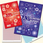 MİLİMETRİK Bloknot A4 MAVİ 30 Yaprak - 3