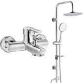 ECA Delta Banyo Bataryası+T-MAY Banyo Bostan Oval Tepe Duş Takımı Seti Paslanmaz Krom - 1