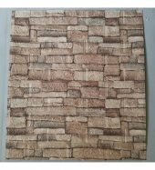 Renkli Duvarlar NW46 Sütlü Kahve Taş Arkası Yapışkanlı Esnek Silinebilir Duvar Paneli 3D Duvar Kağıdı thumbnail 3