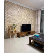 Renkli Duvarlar NW46 Sütlü Kahve Taş Arkası Yapışkanlı Esnek Silinebilir Duvar Paneli 3D Duvar Kağıdı thumbnail 5