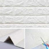Renkli Duvarlar 70x54 Cm(0.37m2) Kendinden Yapışkanlı Esnek Köpük Taş Desen Duvar Kağıdı Paneli - 3