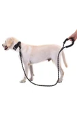 Köpekler İçin Gezdirme Tasması Reflektörlü 130 cm Halat Orta ve Büyük Boy Köpekler İçin Siyah - 4