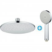 T-May Banyo Lidya Yuvarlak Tepe Duş Başlığı Krom+El Duş Başlığı thumbnail 1