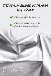 Glanz Oto Katlanabilir Güneşlik Şemsiye Ön Cam Gölgelik 145-79cm Özel Esnek Saplı Güneş Koruyucu - 3