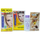New Well Saç Renk Açıcı Boya Silici Set 3lü Toz Krem Peroksit - 1