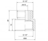 ECA 1/2 1.5 cm Uzatma Krom (Musluk Uzatma) 102134014 Pirinç E.C.A - 2