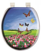 Softy Jumbo Desenli Yumuşak Klozet Kapağı Beyaz - 1