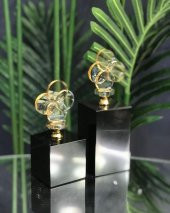 Crearthome Dekoratif Siyah Kaideli Bal Rengi 2 li Cam Yonca Obje 14-18 cm SZR-99-BAL - 1