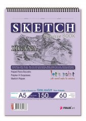 Zigana A5 Spiralli Sketchbook 150 gr. 60 yaprak Eskiz Defteri - 1