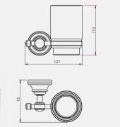 Serel Banyo Luna Diş Fırçalığı Cam / Krom 140110003 E.C.A thumbnail 2