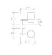 Tema Banyo Premium Diş Fırçalık Cam Duvara Monte Krom 71004 - 2