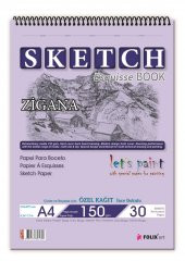 Zigana A4 Spiralli Sketchbook 150 gr. 30 yaprak Eskiz Defteri - 1