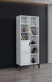 Çizgi Kitaplık Raflı Kapaklı 70x37x180cm - 1