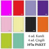 Okul Defteri A4 96 yp. Spiralli 6 Kareli, 4 Çizgili 10 ADET - 1