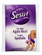 Sesu Ağda Bezi 10 Adet + Spatula - 1