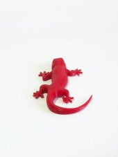 3D Kertenkele Gecko Figürlü Model Oyuncak - Kırmızı thumbnail 3