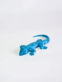 3D Kertenkele Gecko Figürlü Model Oyuncak - Mavi - 3