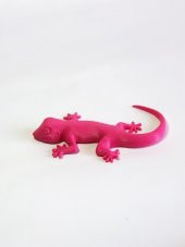 3D Kertenkele Gecko Figürlü Model Oyuncak - Pembe thumbnail 5